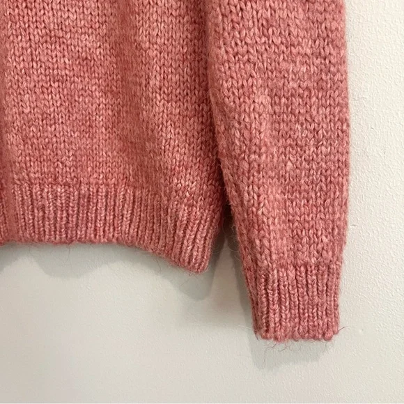 Zara Man Coral Ribbed Knit Pullover Sweater Size Medium - Picture 3 of 9